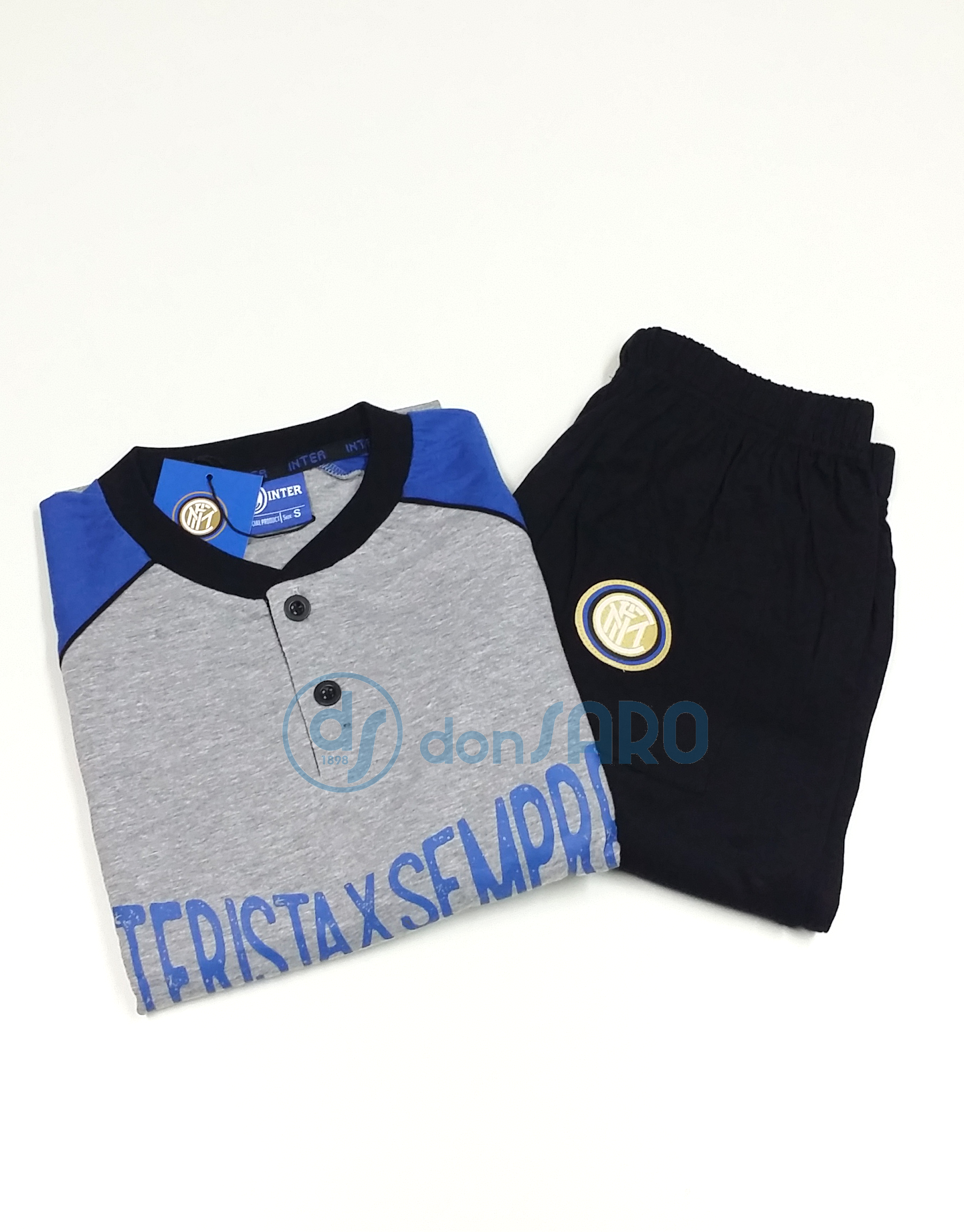 Pigiama uomo cotone manica lunga, INTER IN14090 – Donsaro