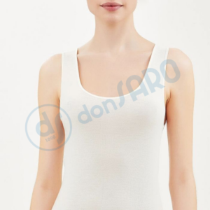 canottiera donna ragno lana seta modella