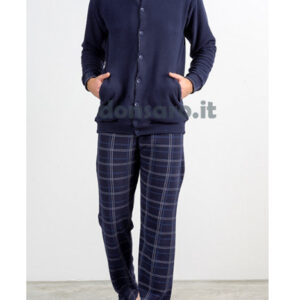 Pigiama uomo con Cardigan punto milano, Gary F60078