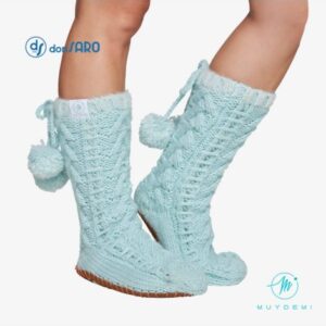 Calza donna lana pesante antiscivolo, Muydemi 132073