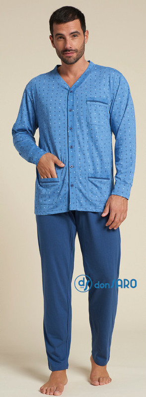 Pigiama uomo cotone con giacca manica lunga, Karelpiù 2179 – Donsaro