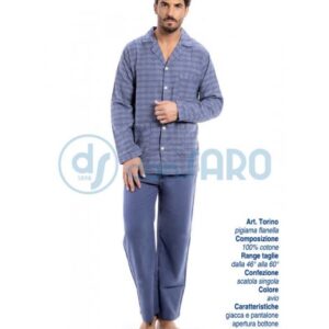 Pigiama uomo classico flanella, Rivela Torino