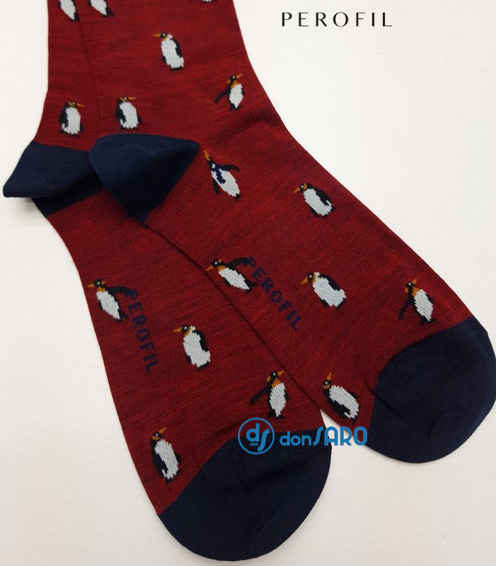 Perofil, calze uomo lunghe interlok vanity disegno pinguini – Donsaro