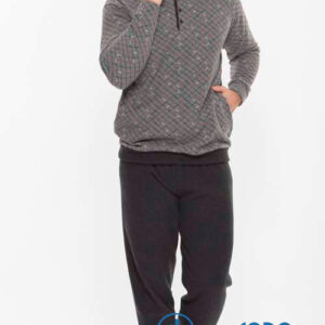 Pigiama uomo invernale punto milano collo alto, Gary Q60091