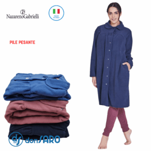 Vestaglia Donna Pile Pesante Abbottonata Nazareno Gabrielli