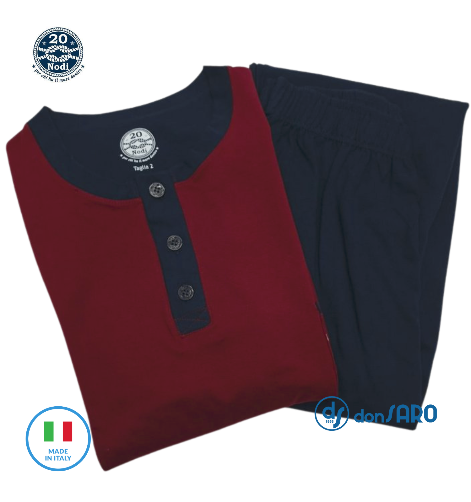 Pigiama uomo taglie forti conformate cotone 20 Nodi Maestrale