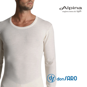 maglia intima uomo pura lana peso medio manica lunga alpina