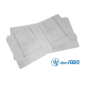 Completo lenzuola matrimoniale percalle ricamo a mano 652