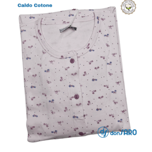 Camicia da notte aperta davanti caldo cotone, Karelpiù 5008