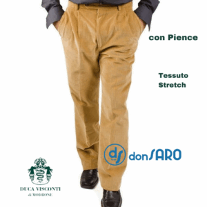 Pantalone uomo calibrato Velluto Duca Visconti Modrone 1613