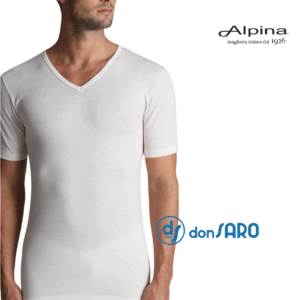 maglia intima uomo collo a v lana seta alpina