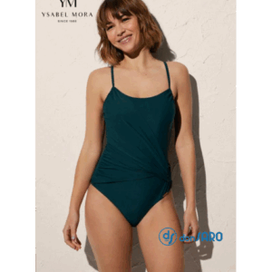 Costume mare intero con drappeggio verde, Ysabel Mora 82729