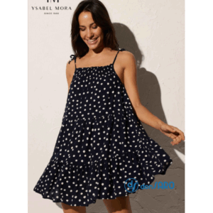 Abito copricostume donna viscosa blu pois, Ysabel Mora 86026