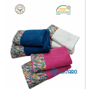 Coppia asciugamani spugna balza stampa digitale, Flowers