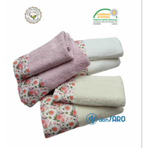 Coppia asciugamani spugna balza stampa digitale, Rose