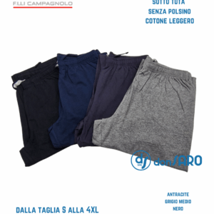 Pantalone tuta uomo cotone senza polsini, Campagnolo 42020-7