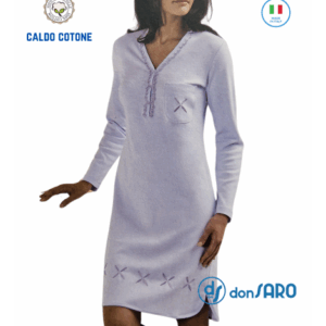 Camicia da notte donna caldo cotone, Vilfram 5619
