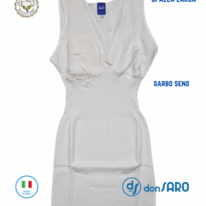 Canottiera sottoveste donna cotone spalla larga e garbo seno
