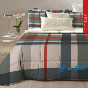 Trapunta matrimoniale microraso disegno tartan modello Nives
