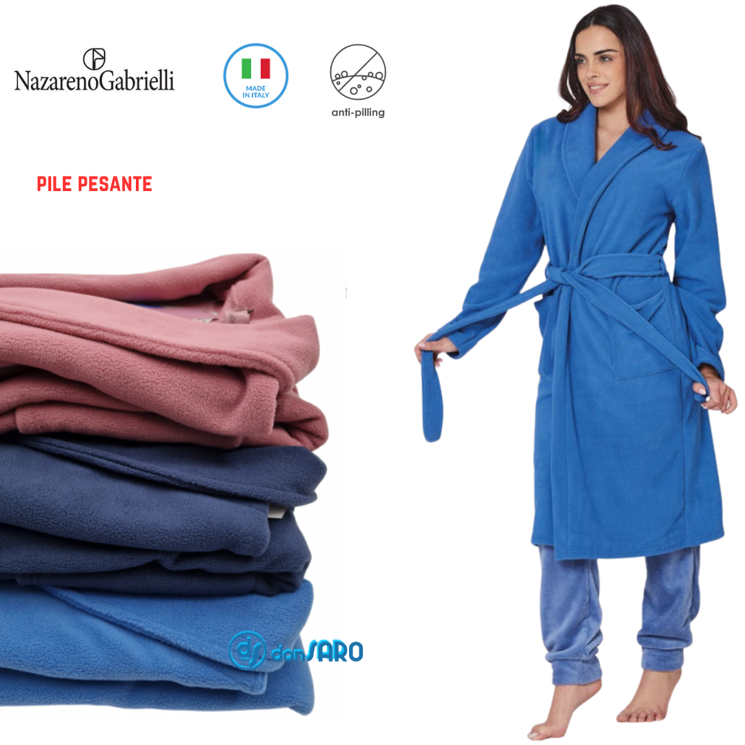 Bathrobe Vestaglia Pile Solo Soprani Vestaglia Donna Pile Nazareno
