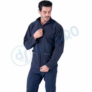 giacca da camera uomo pile navigare b2y140973 indossata fronte