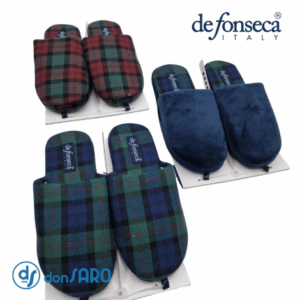 Pantofole uomo calde e morbide scozzese de fonseca Roma MA39