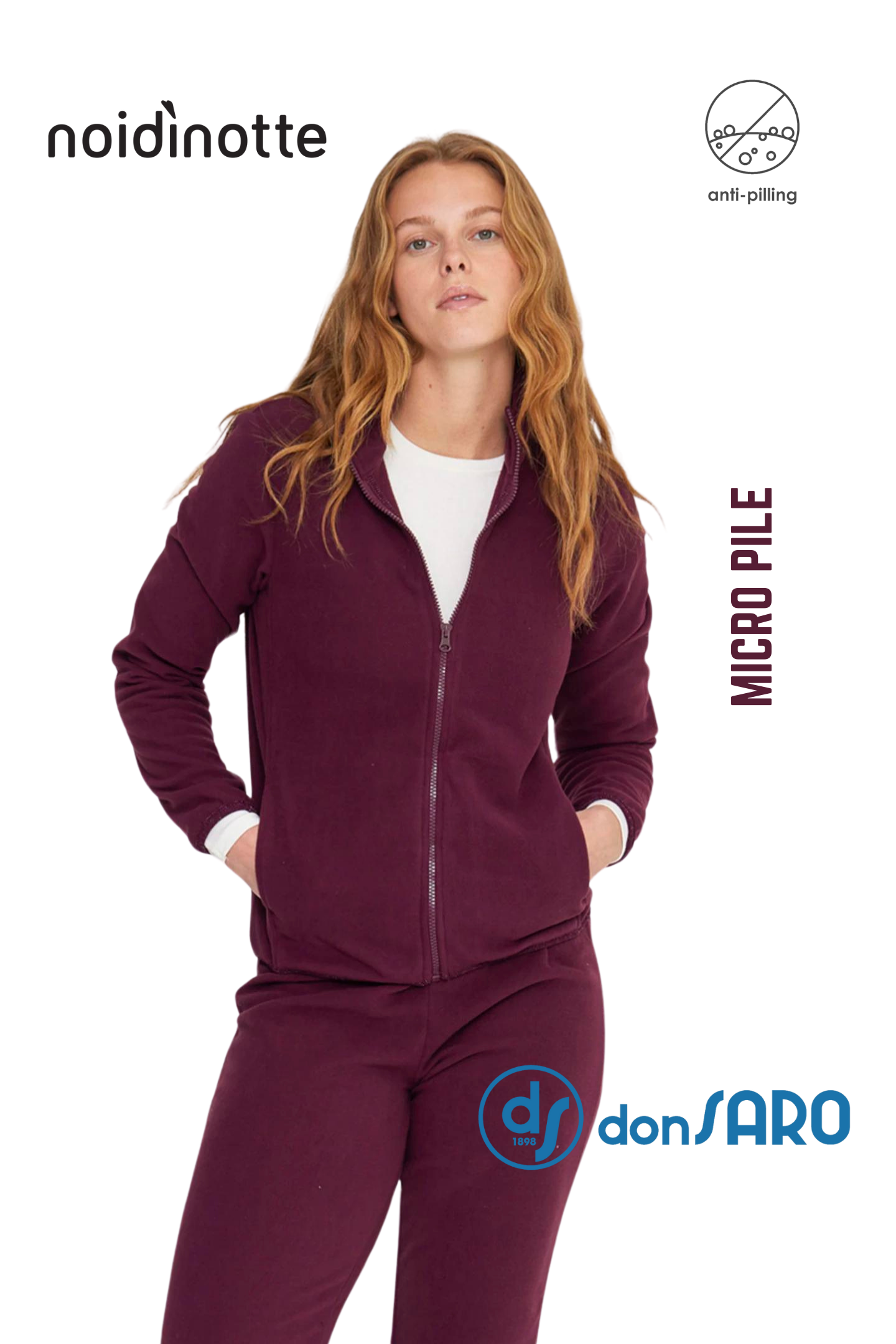 Completo donna giacca e pantalone micro pile Noidinotte 892 – Donsaro - Main Image