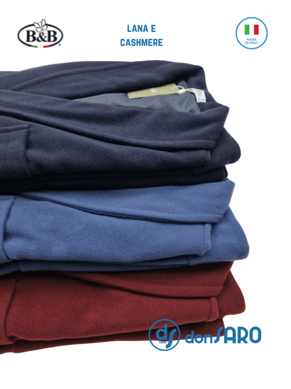 Vestaglia uomo lana cashmere tinta unita, B&B Europa - immagine 2