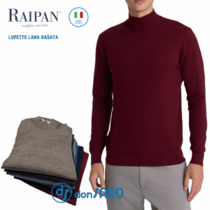 Lupetto uomo lana rasata Raipan 556 collo mezzo alto