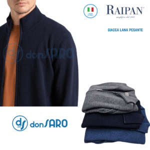 Cardigan uomo lana pesante Raipan 515 con cerniera