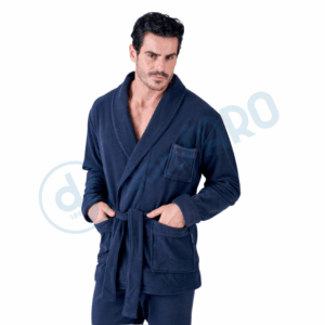 giacca da camera uomo pile navigare 14900 indossata fronte