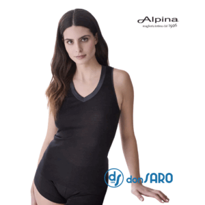 Canottiera intima donna spalla larga lana seta ALPINA 950