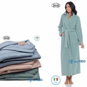 Vestaglia donna lunga pile e viscosa collo scialle B&B 17200