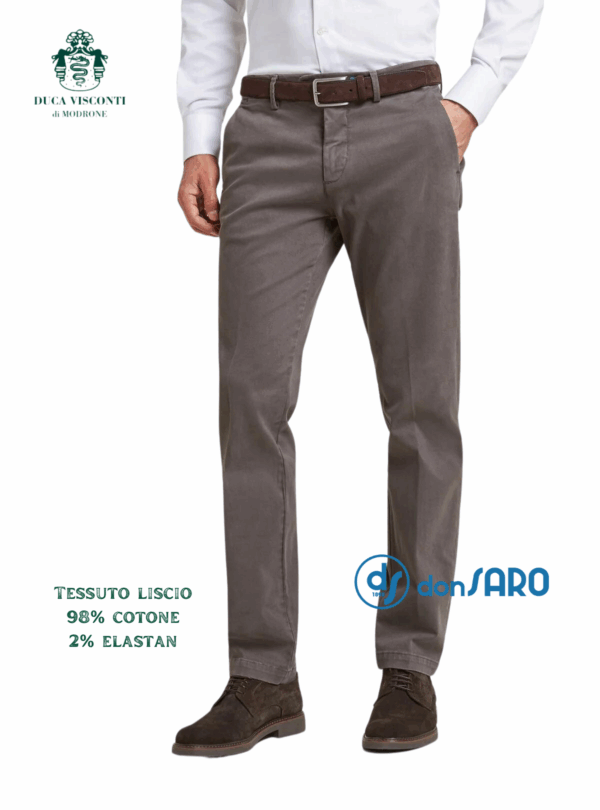 Pantalone uomo tessuto liscio Duca Visconti Modrone, 472 - immagine 3