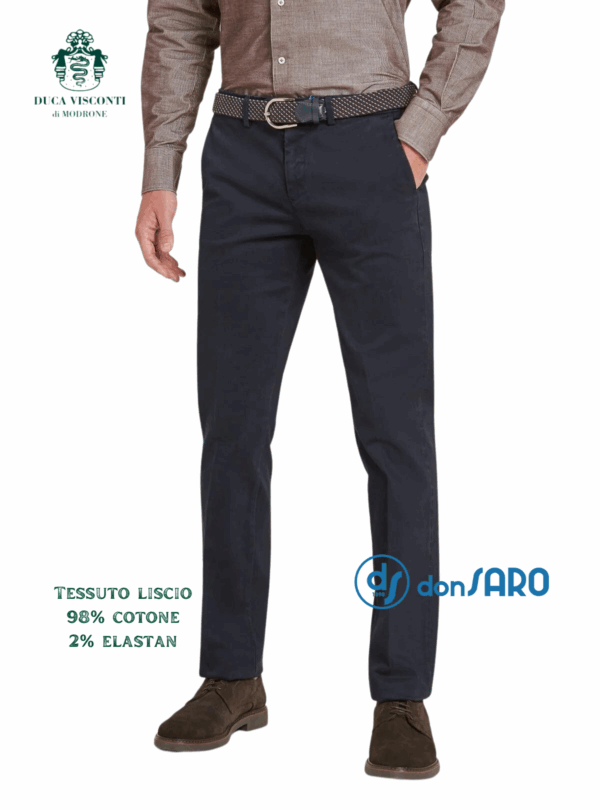 Pantalone uomo tessuto liscio Duca Visconti Modrone, 472 - immagine 4