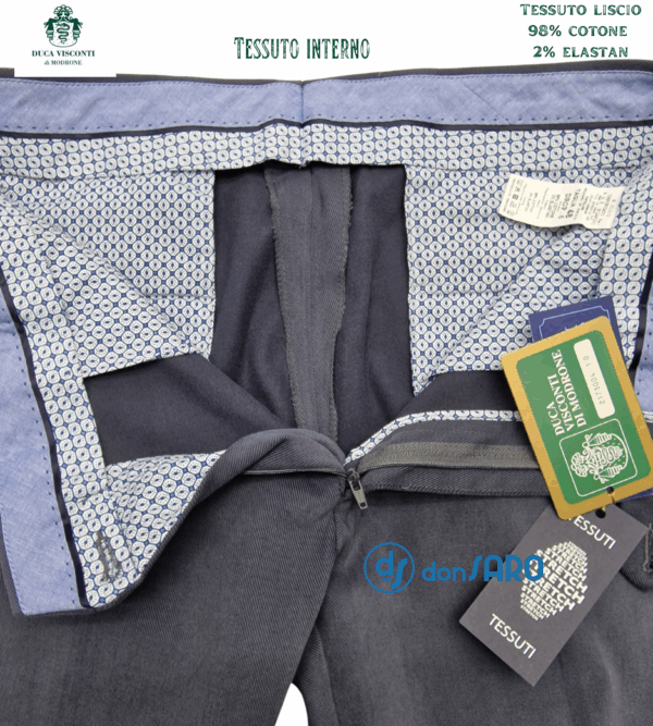Pantalone uomo tessuto liscio Duca Visconti Modrone, 472 - immagine 10
