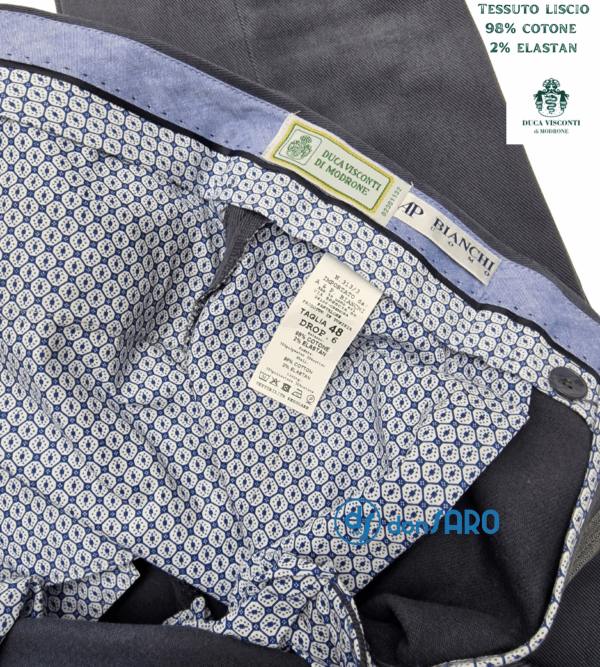 Pantalone uomo tessuto liscio Duca Visconti Modrone, 472 - immagine 11