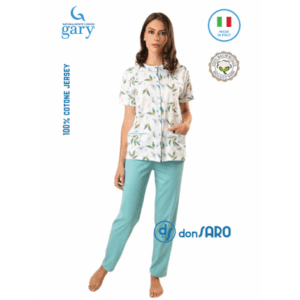 Pigiama donna con bottoni manica corta e pantalone Gary Z50033