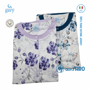 Pigiama donna con giacca cotone jersey, Gary Z50052