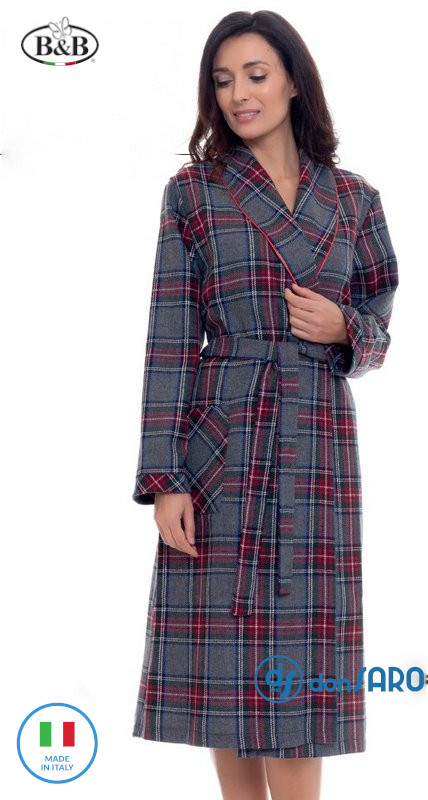Vestaglia Donna Lana Collo Scialle Scozzese B B Manila Edy Don Saro vestaglia-donna-lana-collo-scialle-scozzese-b-b-manila-edy-don-saro