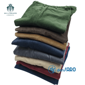 Pantalone uomo senza pence Velluto Duca Visconti di Modrone 813