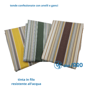 Tenda Sole confezionata con anelli, Color Solid Rigato