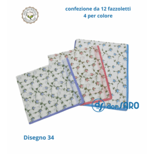 Fazzoletti donna fiorellini Colombo Virginia confezione 12 pz