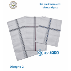 Fazzoletti da naso cotone con riga Colombo Reno cm 41x41