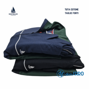 Tuta uomo taglie forti in cotone con cerniera, Navyblue 1725