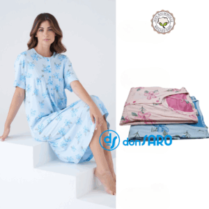 Camicia da notte donna Karelpiù SK8011 in cotone manica corta comoda