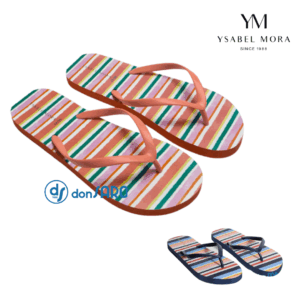 Infradito mare donna righe blu salmone Ysabel Mora 86076 86192