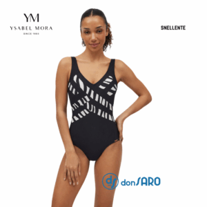 Costume mare intero donna nero animalier Ysabel Mora 83075