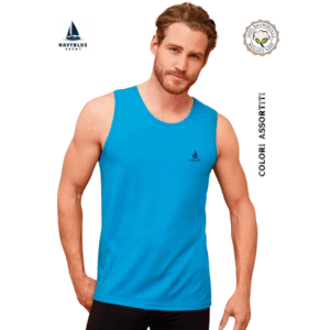 Canottiere mare uomo tinta unita colori pastello Navyblue 104