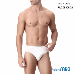 Slip uomo Perofil Giove in Filo di Scozia bianco
